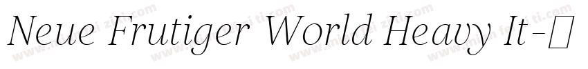 Neue Frutiger World Heavy It字体转换